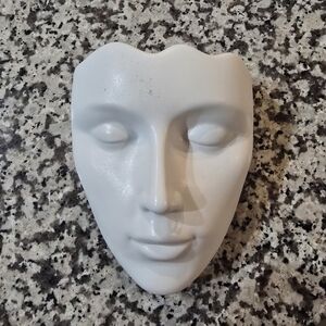 Elegant White Face Sculpture Wall Art